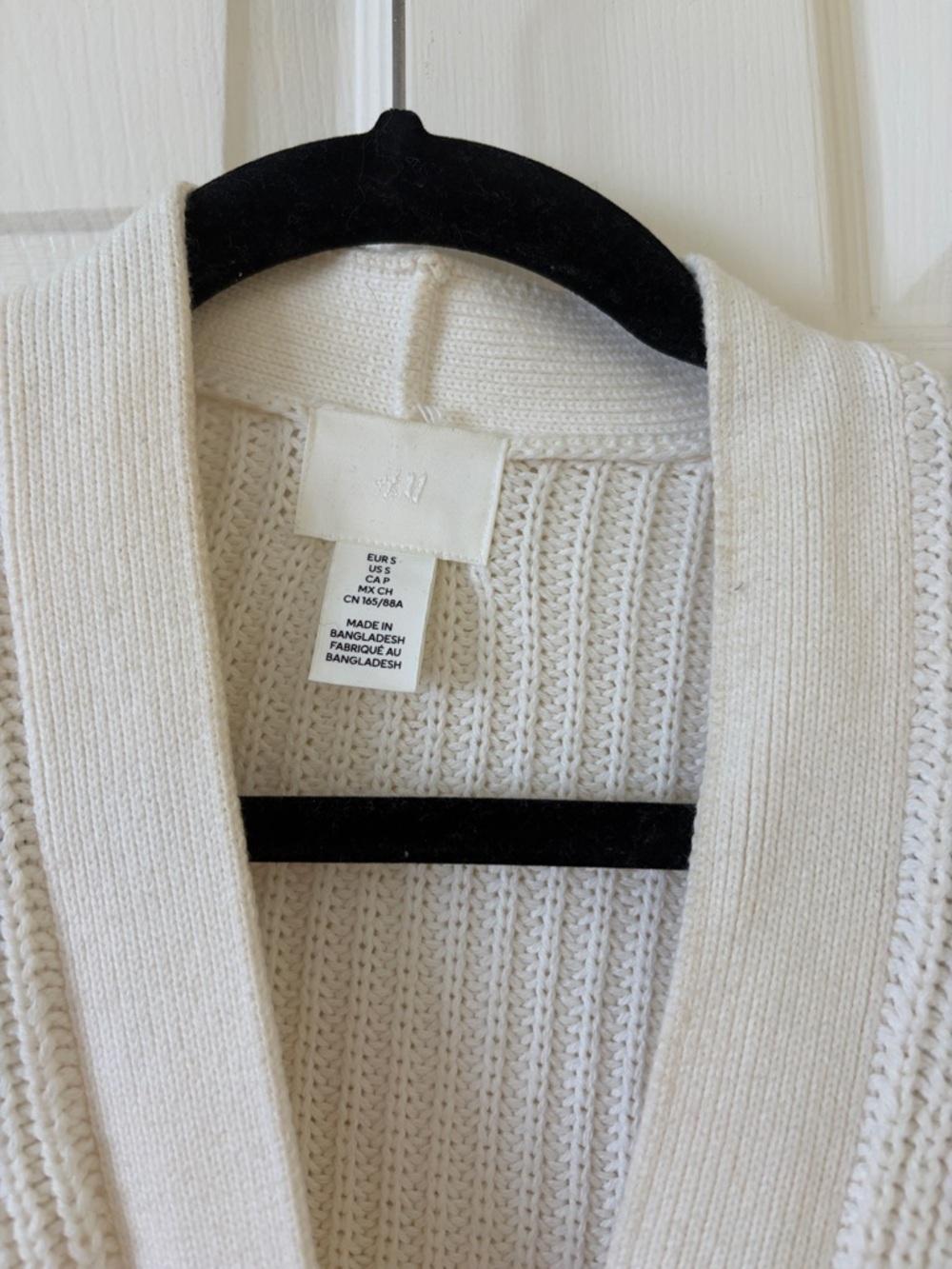 H&M Cream Ribbed Button-Front Cropped Cardigan - Picture 2 of 4